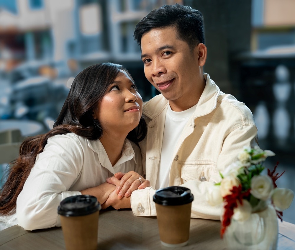 Couple strolling through vines